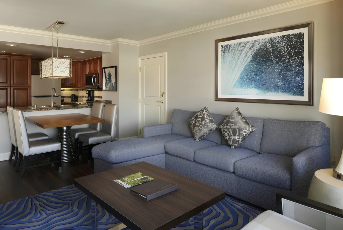 Hilton Grand Vacations on the Boulevard Dining Room Kitchen Living Room