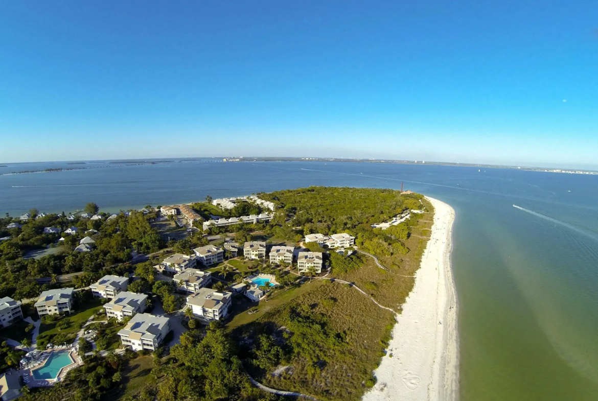 Shell Island Beach Club aerial view