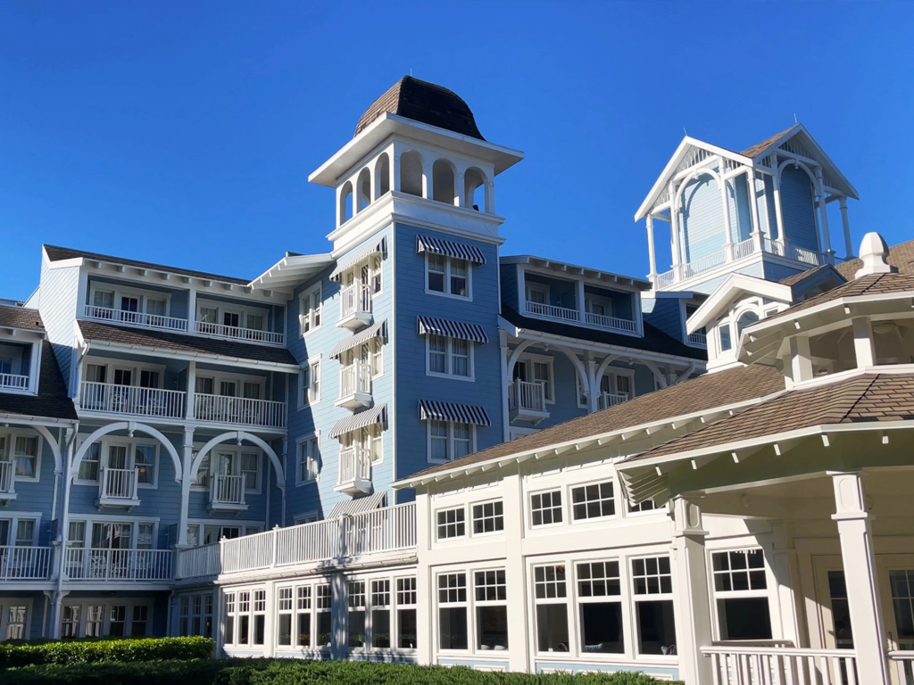 Exterior of Disney's Beach Club Villas, a property managed via disney vacation club maintenance fees.