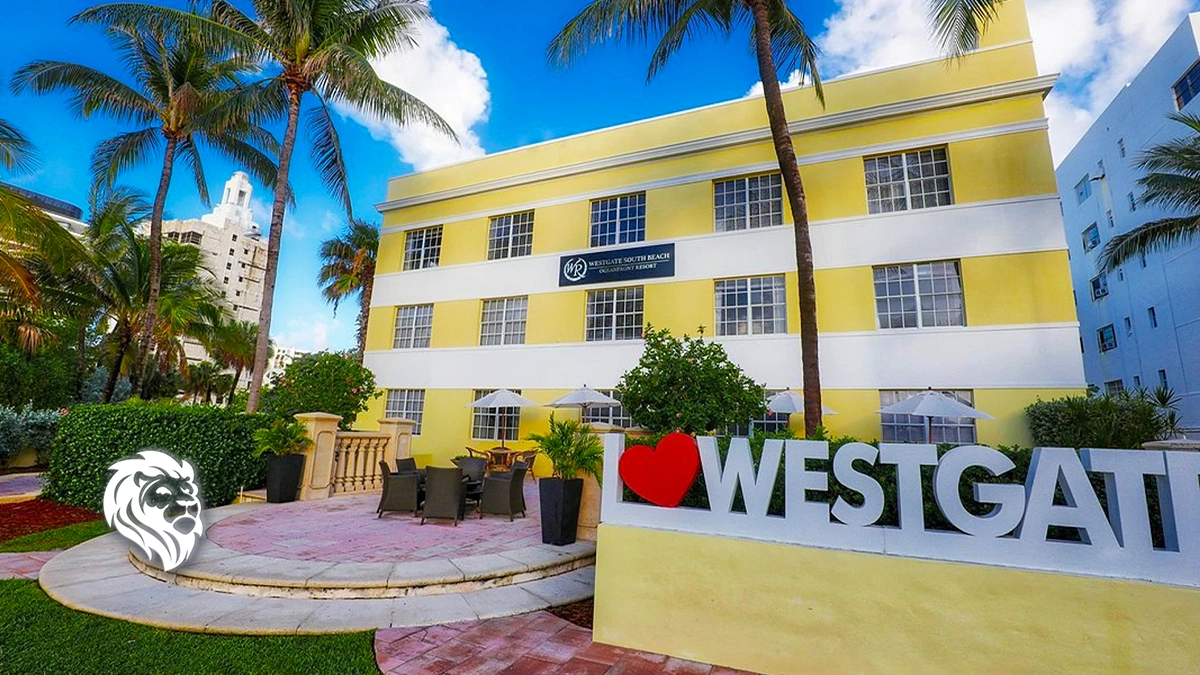 The yellow Art Deco exterior of Westgate South Beach, a property with strong westgate timeshare resale value.